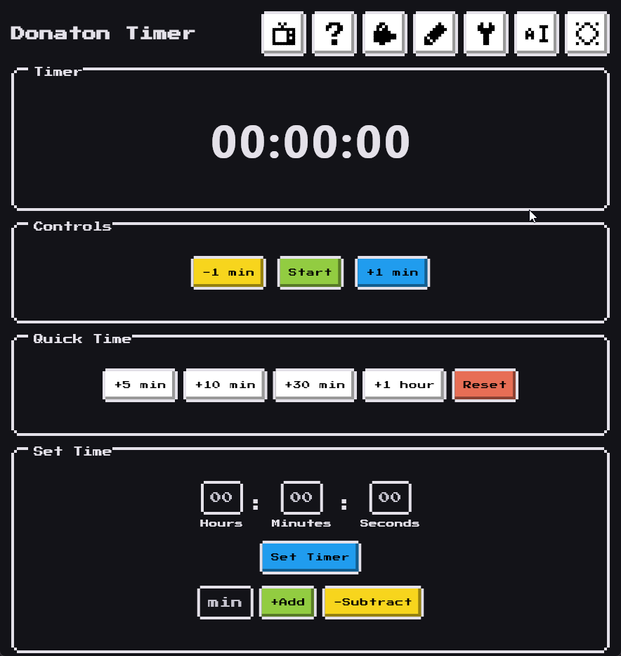 DonatonTimer - Главный экран